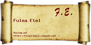 Fulea Etel névjegykártya